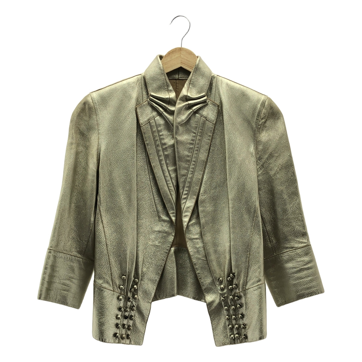 LOEWE | 褶飾紐帶扣皮外套 | 36碼 | 銀色 | 女款