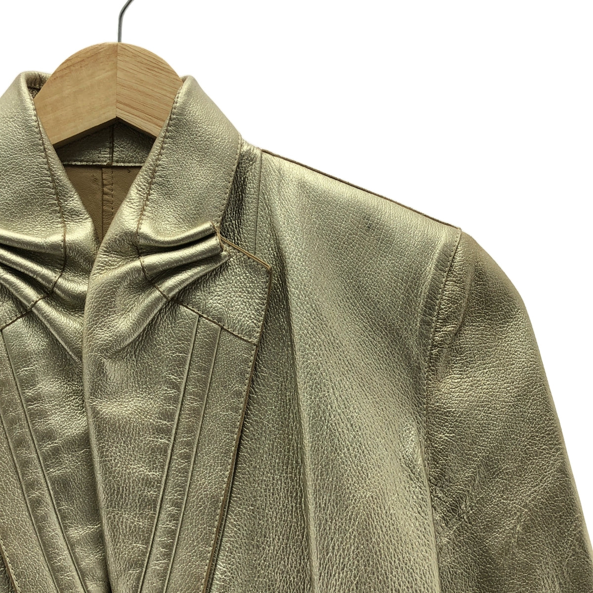 LOEWE | 褶飾紐帶扣皮外套 | 36碼 | 銀色 | 女款