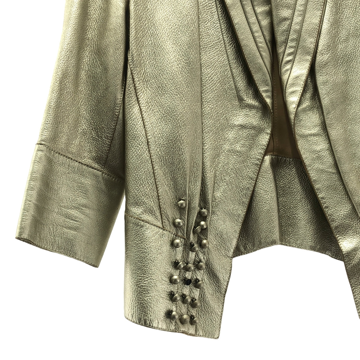 LOEWE | 褶飾紐帶扣皮外套 | 36碼 | 銀色 | 女款