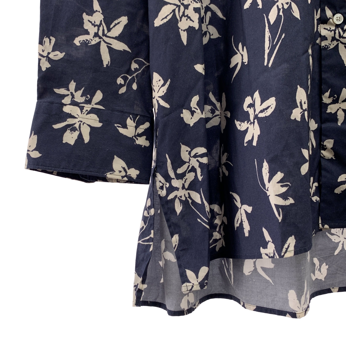 HEUGN | 全身印花超大開衩立領襯衫 | 尺寸 4 | 男款