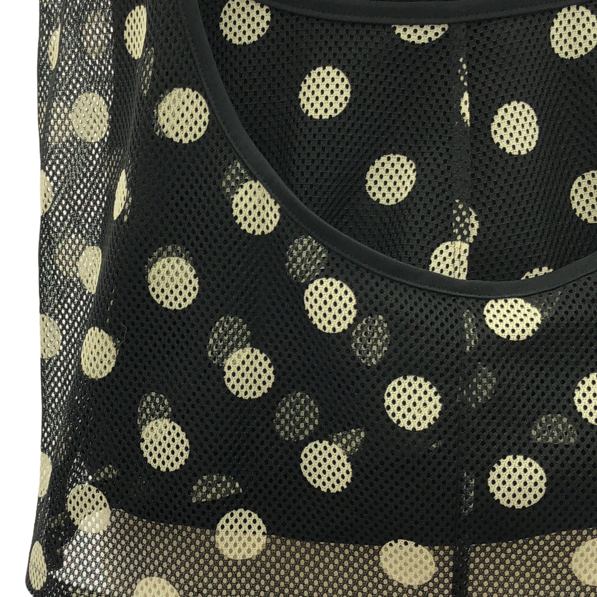 JUNYA WATANABE COMME des GARCONS / 渡邊淳也 | 2013春夏 |聚酯圓點變形網眼切換無袖上衣 | S |黑/白 |女性的