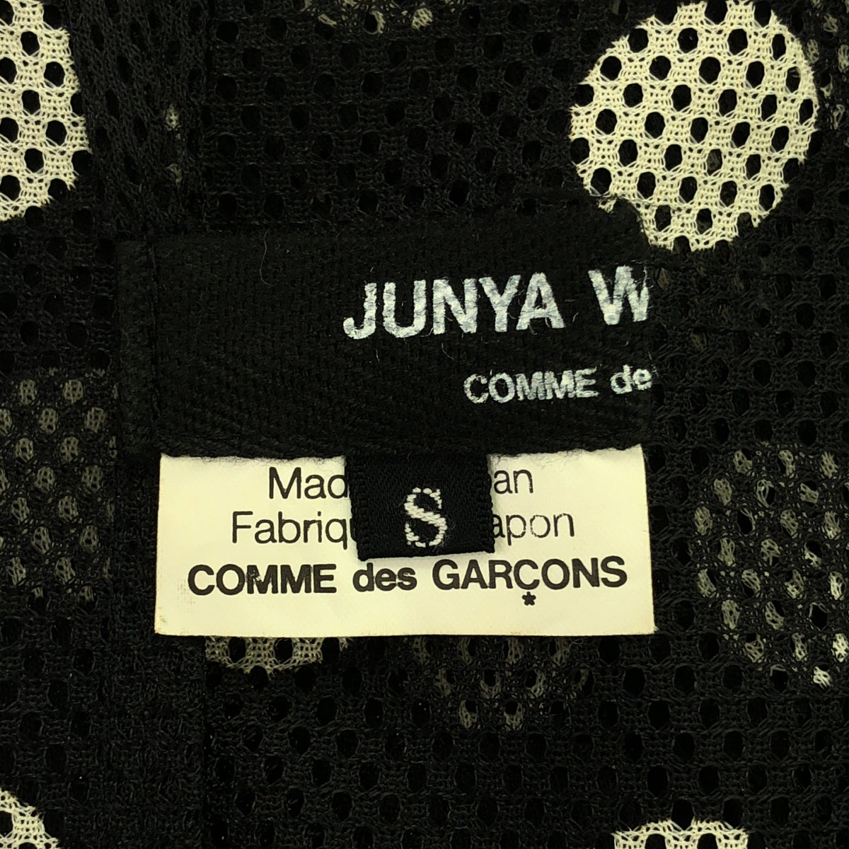 JUNYA WATANABE COMME des GARCONS / 渡邊淳也 | 2013春夏 |聚酯圓點變形網眼切換無袖上衣 | S |黑/白 |女性的