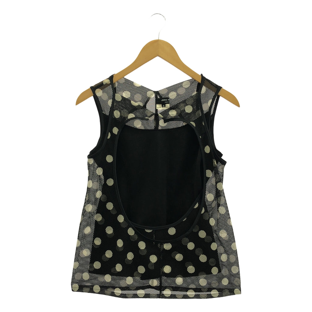 JUNYA WATANABE COMME des GARCONS / 준야와타나베 | 2013SS | 폴리 에스테르 도트 변형 메쉬 전환 민소매 탑스 | S | 블랙/화이트 | 여성