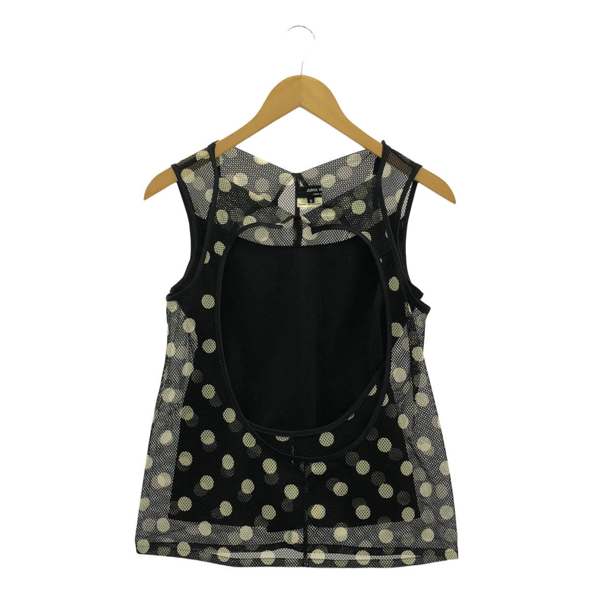 JUNYA WATANABE COMME des GARCONS / 준야와타나베 | 2013SS | 폴리 에스테르 도트 변형 메쉬 전환 민소매 탑스 | S | 블랙/화이트 | 여성