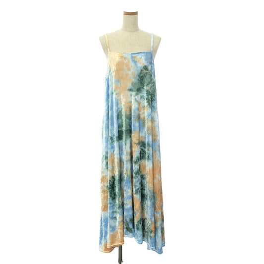 [Good Condition] Ron Herman | 2023AW | Square Neck Tie-Dye Velvet Dress | S | Blue | Women's