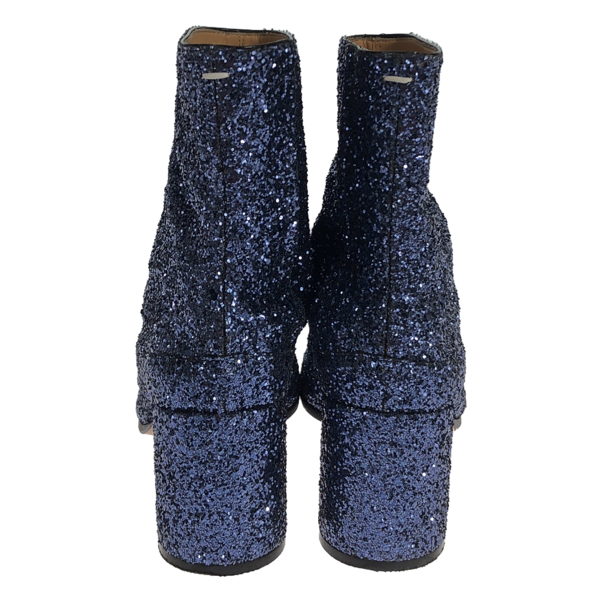 Maison Martin Margiela | tabi | Glitter side hook chunky heel leather boots | Size 35 | Blue | Women's