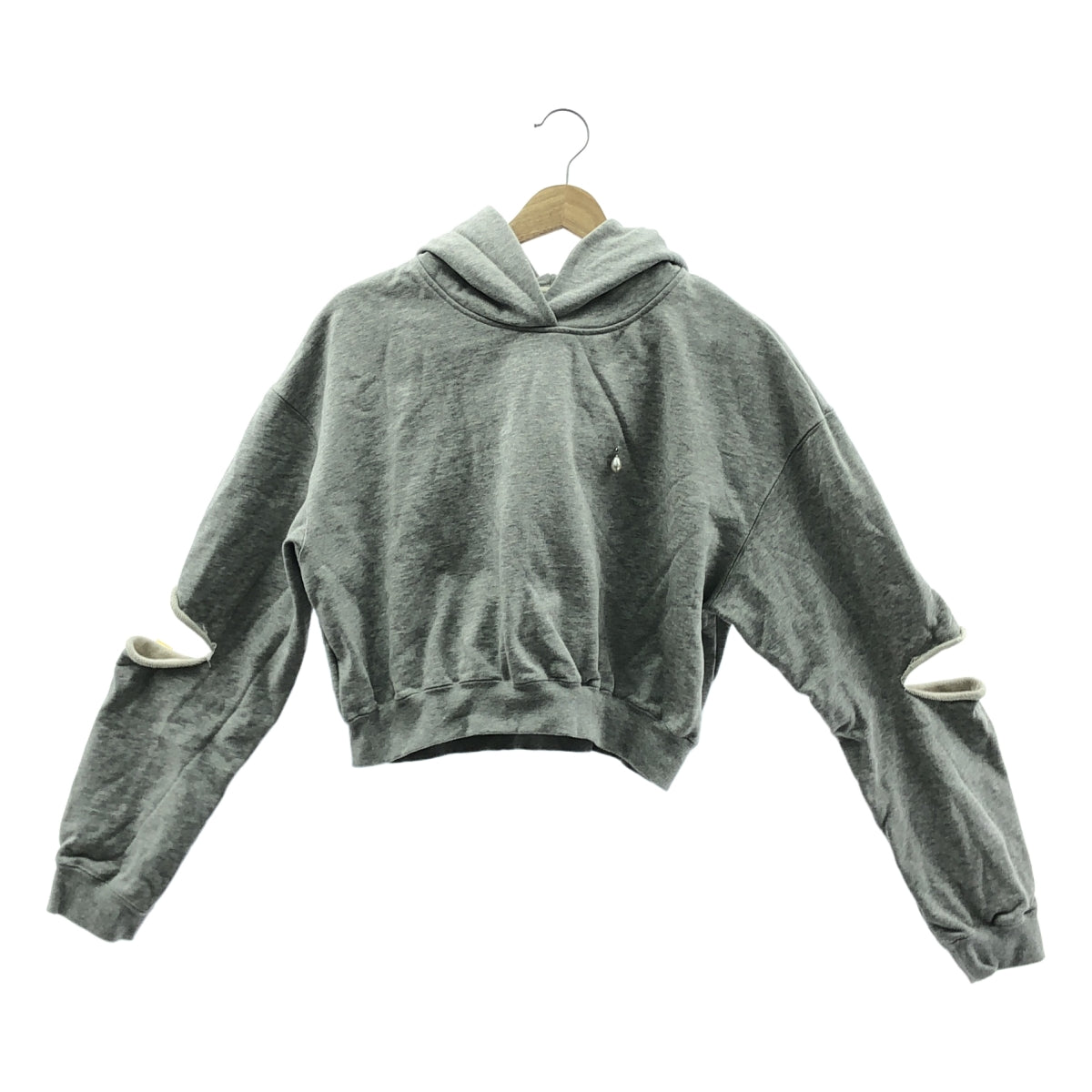 JOSE MOON | 開衩短版連帽衫 | F 碼 | 灰色 | 女款