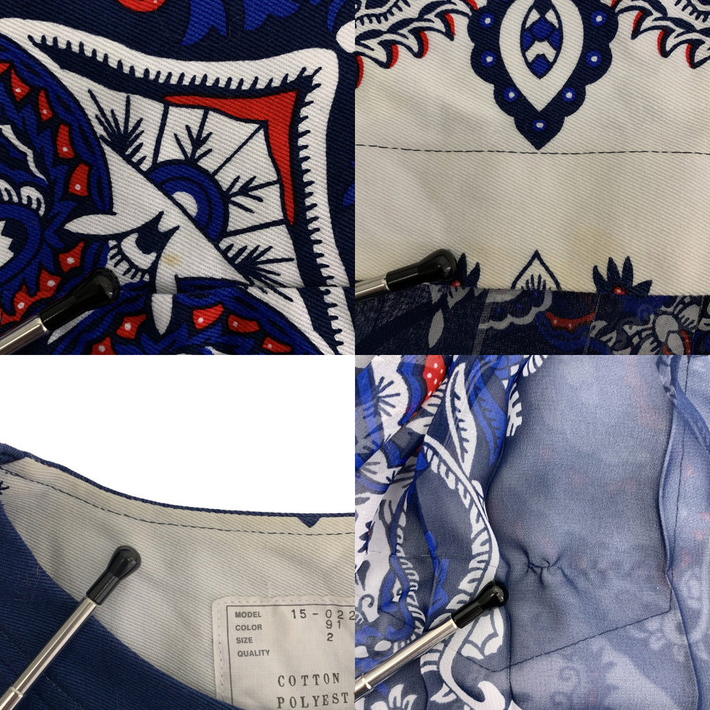 sacai | 混合材質後背雪紡佩斯利花紋套頭衫 | 尺寸 2 | 女款