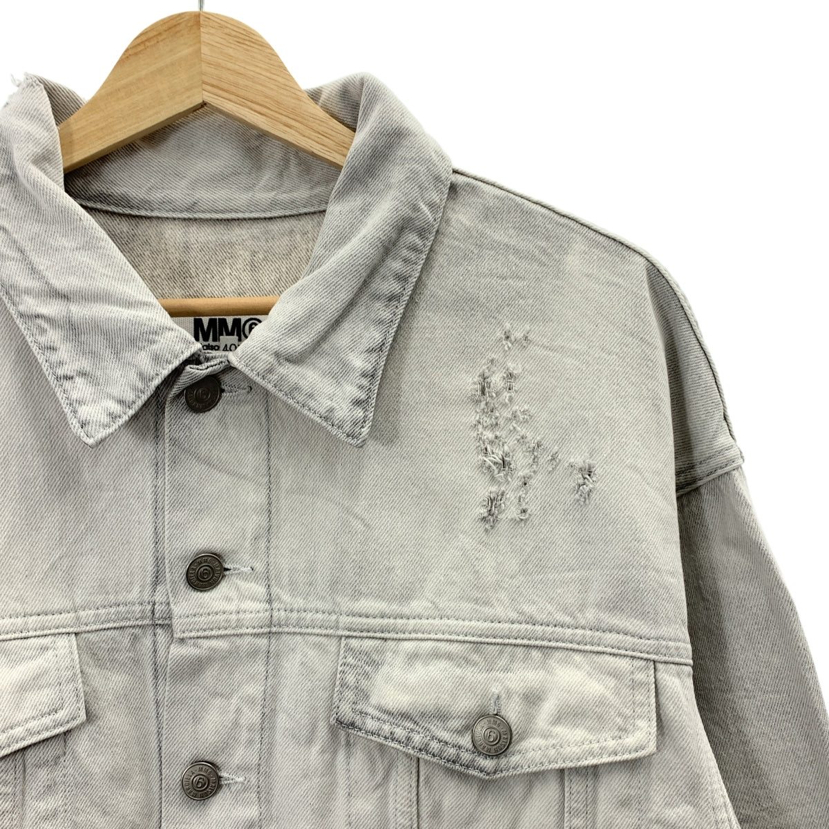 MM6 Maison Margiela | 2023 春夏 | 破洞牛仔外套 | 尺寸 40 | 女款