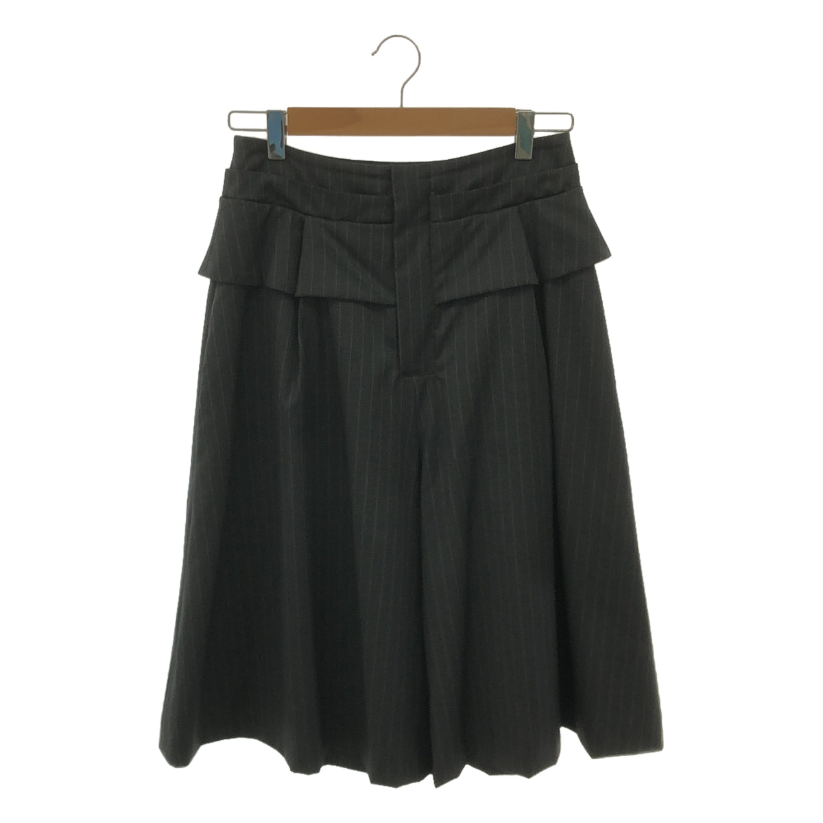 【美品】  SEEALL / シーオール | ピンストライプ ワイドハーフパンツ | 38 | グレー | レディース