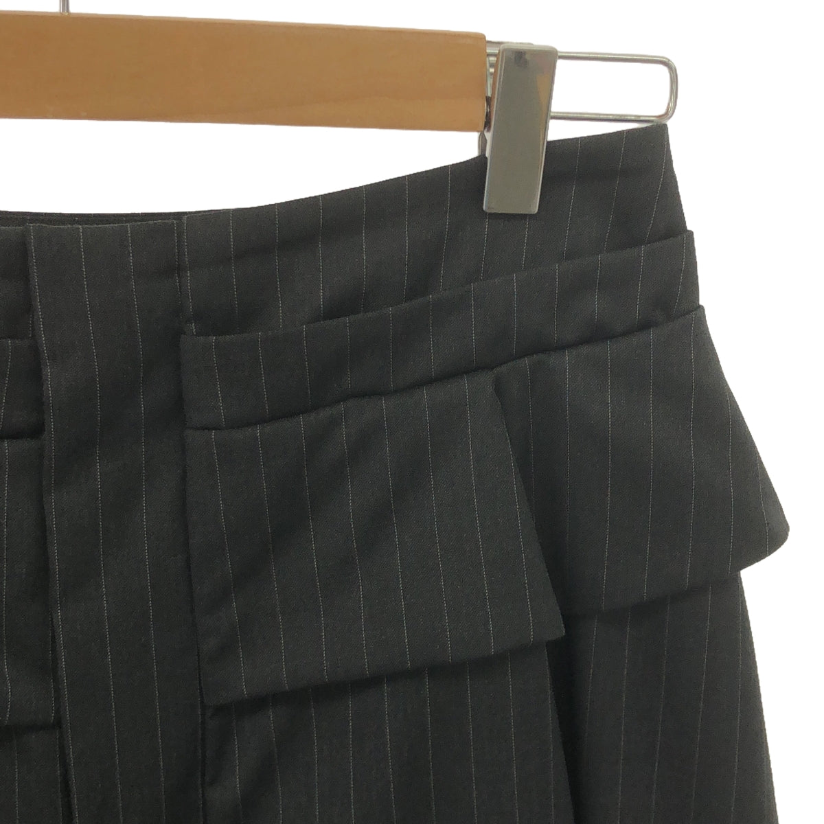 【美品】  SEEALL / シーオール | ピンストライプ ワイドハーフパンツ | 38 | グレー | レディース