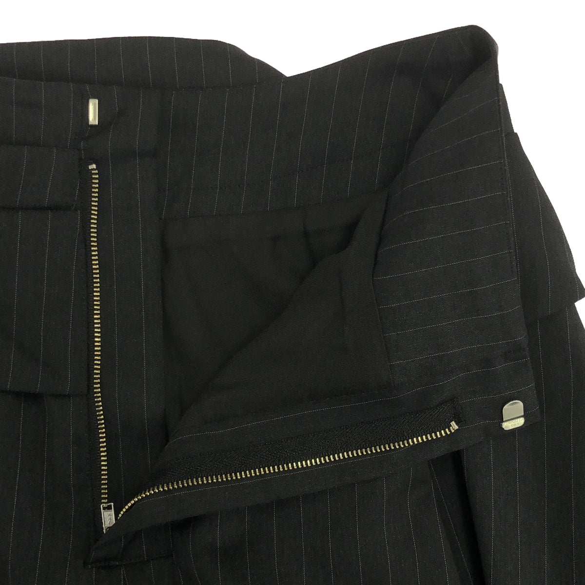 【美品】  SEEALL / シーオール | ピンストライプ ワイドハーフパンツ | 38 | グレー | レディース