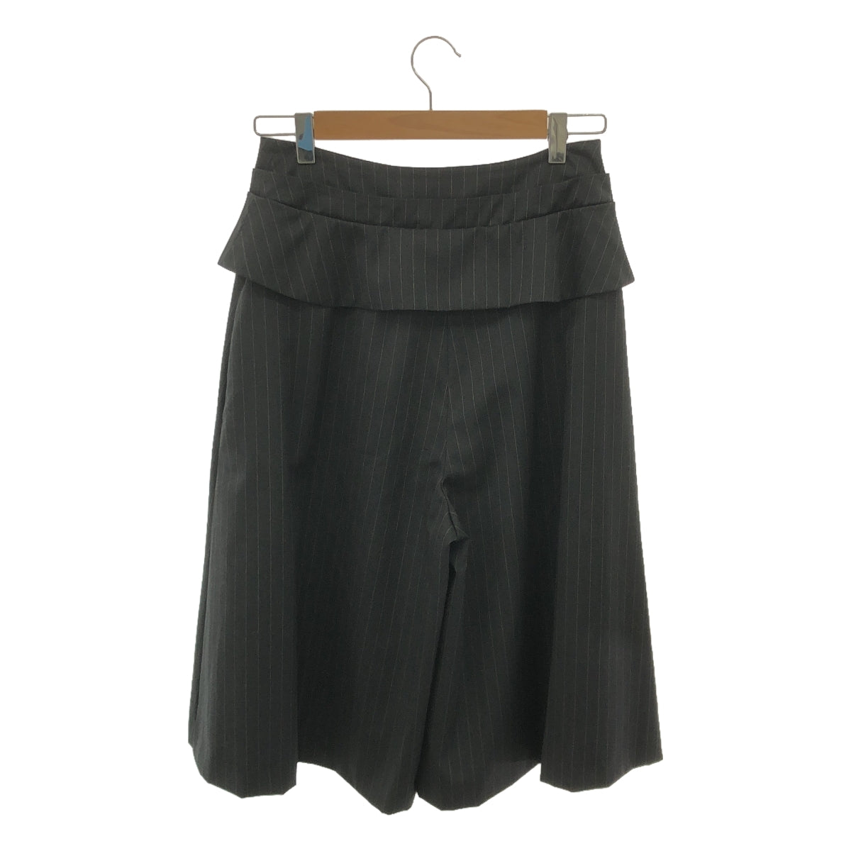 【美品】  SEEALL / シーオール | ピンストライプ ワイドハーフパンツ | 38 | グレー | レディース