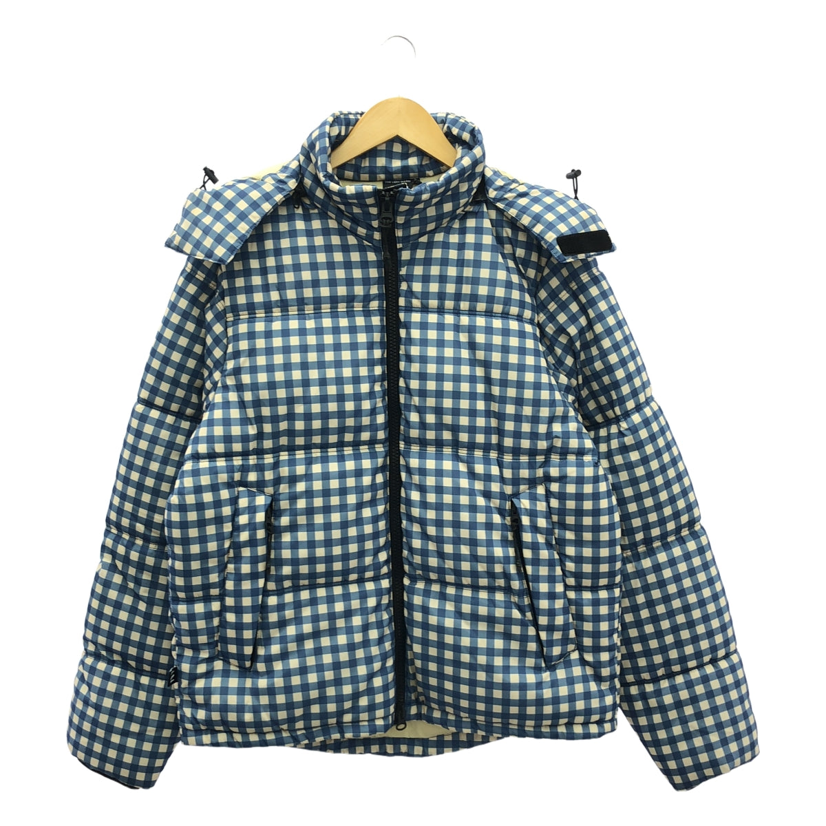 THE VERY WARM / The Very Warm | 格紋生態纖維羽絨外套 / 羽絨外套連帽衫 | S | 藍色/白色 | 女款
