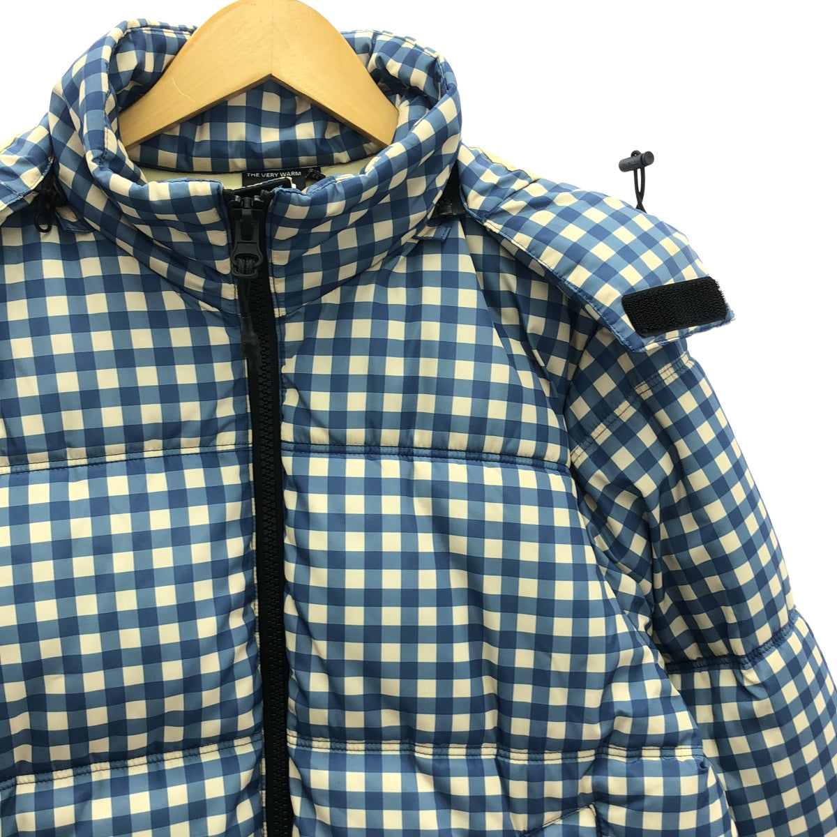 THE VERY WARM / The Very Warm | 格紋生態纖維羽絨外套 / 羽絨外套連帽衫 | S | 藍色/白色 | 女款