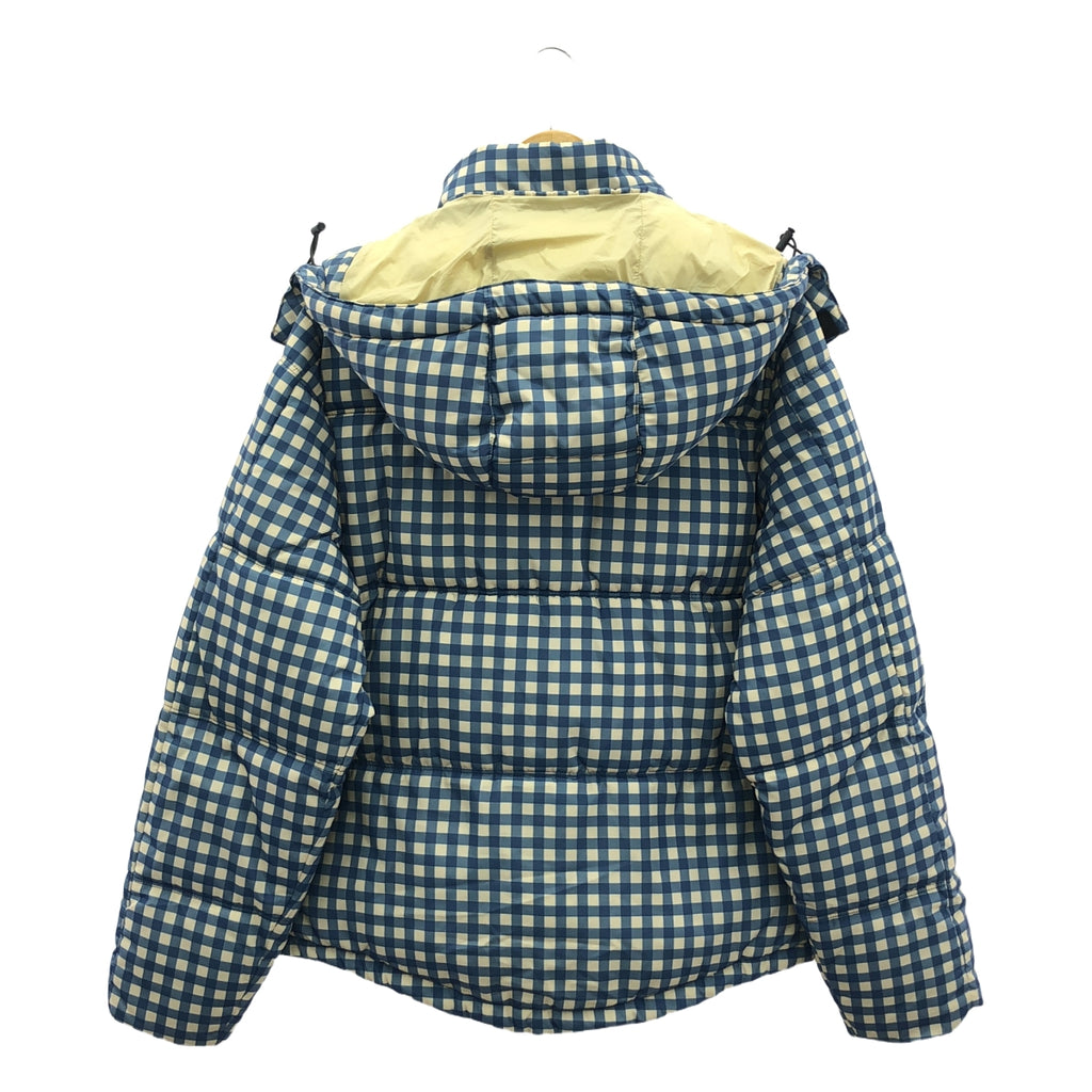 THE VERY WARM / ザ ベリーワーム | gingham check eco fiber down / ダウンジャケット フーディ | S | ブルー/ホワイト | レディース