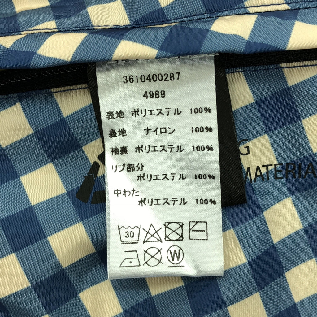 THE VERY WARM / ザ ベリーワーム | gingham check eco fiber down / ダウンジャケット フーディ | S | ブルー/ホワイト | レディース