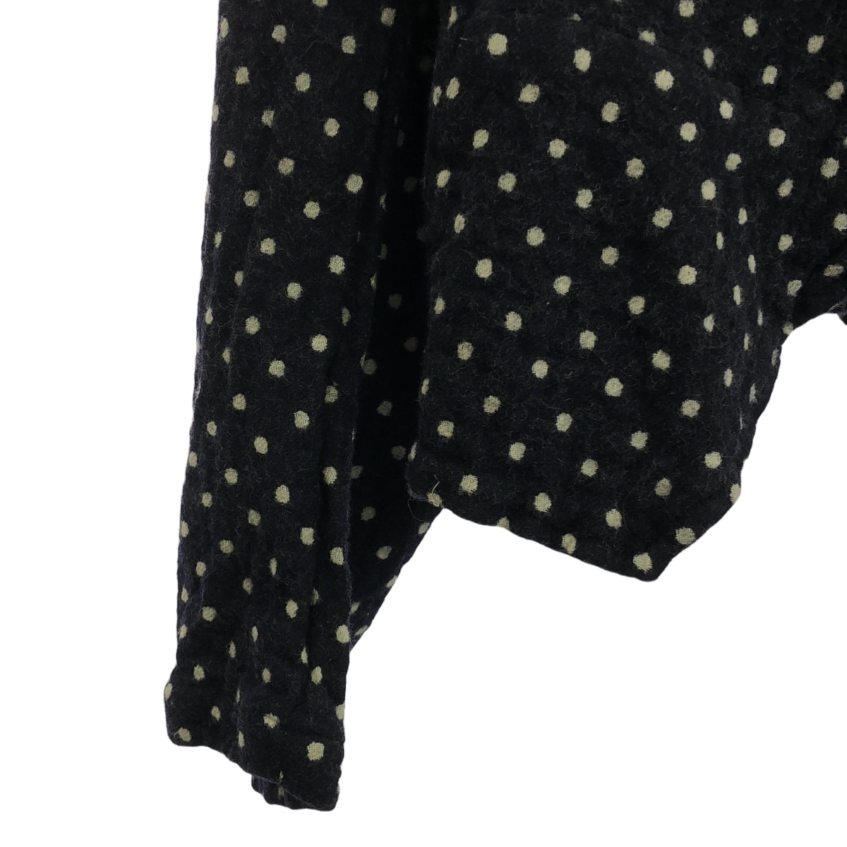 COMME des GARCONS COMME des GARCONS / 콤콤 | 2007AW | 울 축융 도트 싱글 브레스트 재킷 | M | 다크 네이비/화이트 |