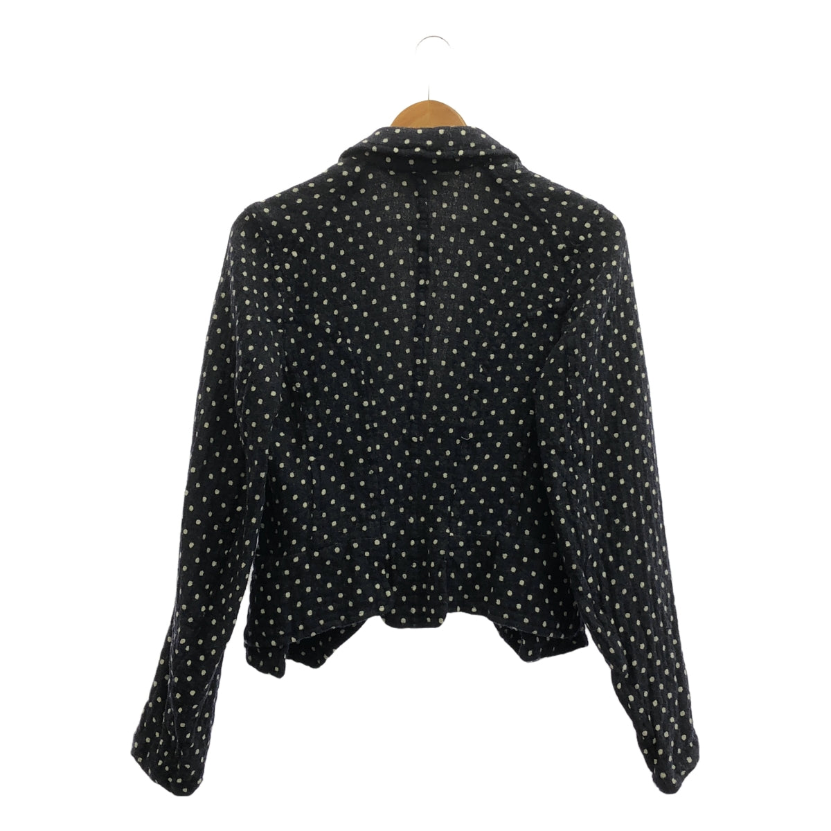 COMME des GARCONS COMME des GARCONS / 콤콤 | 2007AW | 울 축융 도트 싱글 브레스트 재킷 | M | 다크 네이비/화이트 |