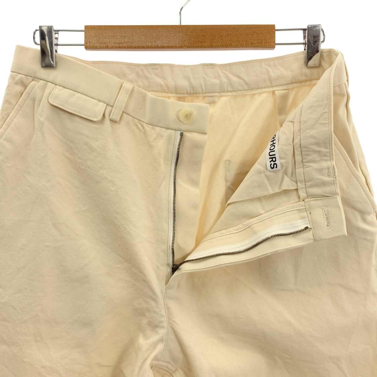 AFTER HOURS / 애프터 아워즈 | BAGGY PANTS 코튼 울 버기 팬츠 | 3 | 아이보리 | 남성