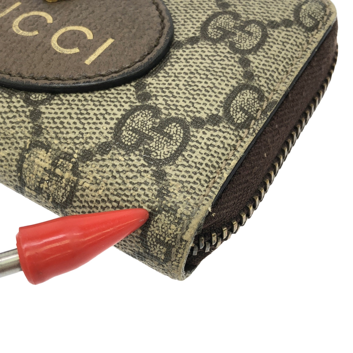 GUCCI / グッチ | 474296 タイガーヘッド / GGスプリーム ラウンドファスナー コインケース | ブラウン/ゴールド | メンズ