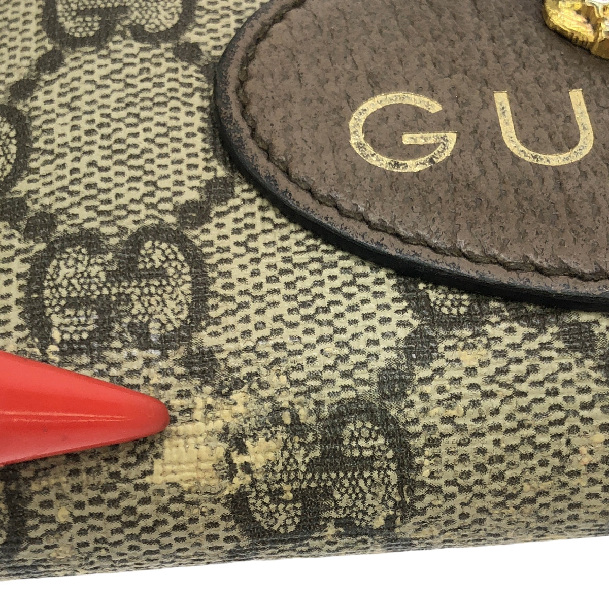 GUCCI / グッチ | 474296 タイガーヘッド / GGスプリーム ラウンドファスナー コインケース | ブラウン/ゴールド | メンズ