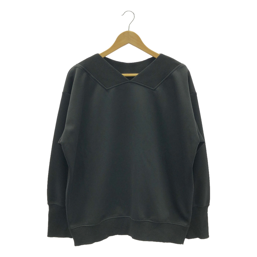 【美品】  Re:poris / レポリス | Fav sleeve sweat 2Way サイドジップ オーバーサイズ スウェット | S | ブラック | レディース