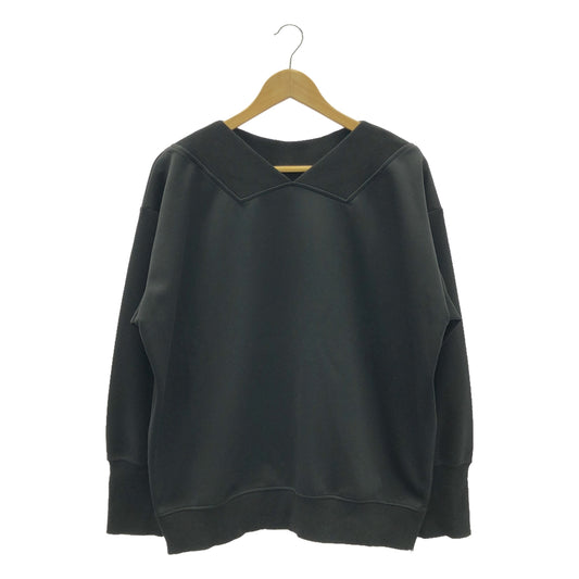 [Good Condition] Re:poris | Fav sleeve sweat 2-way side zip oversized sweatshirt | S | Black | Women's