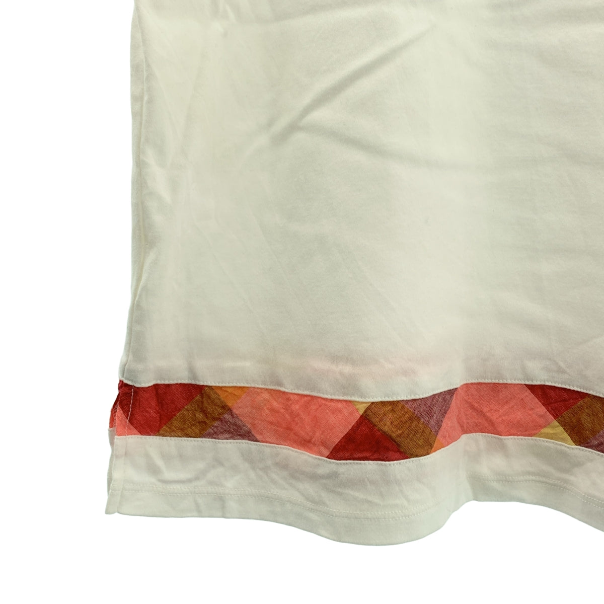 BLUE LABEL CRESTBRIDGE / ブルーレーベル・クレストブリッジ | クレストブリッジチェック 切替 クルーネックカットソー | 38 | ホワイト | レディース