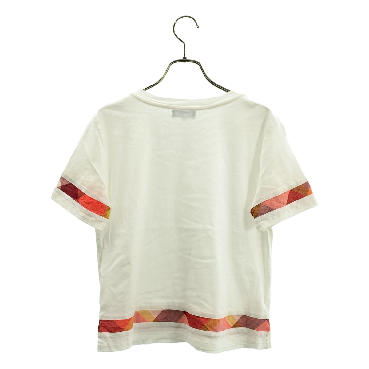 BLUE LABEL CRESTBRIDGE / ブルーレーベル・クレストブリッジ | クレストブリッジチェック 切替 クルーネックカットソー | 38 | ホワイト | レディース