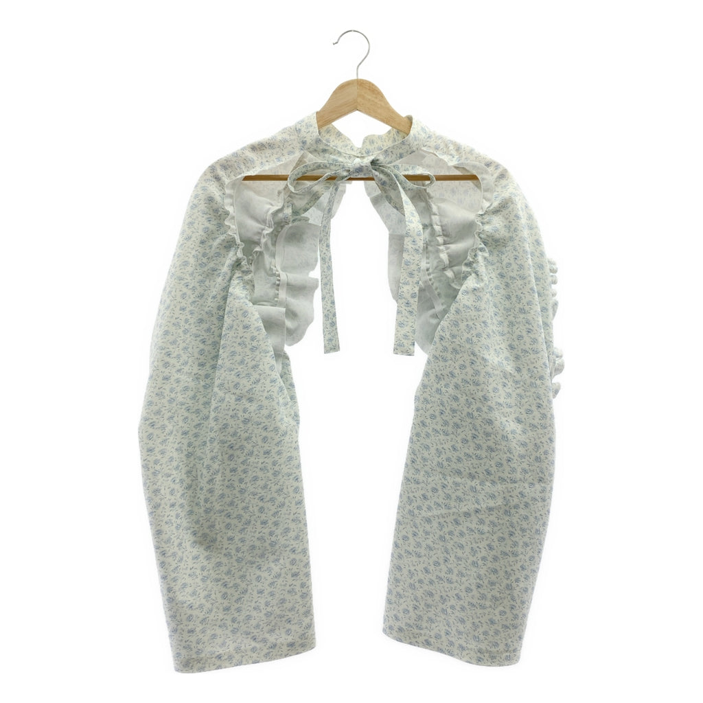 【美品】  tao COMME des GARCONS / タオコムデギャルソン | 2022SS | 総柄 フリル装飾 付け袖 ボレロ ジャケット | ホワイト/ブルー | レディース