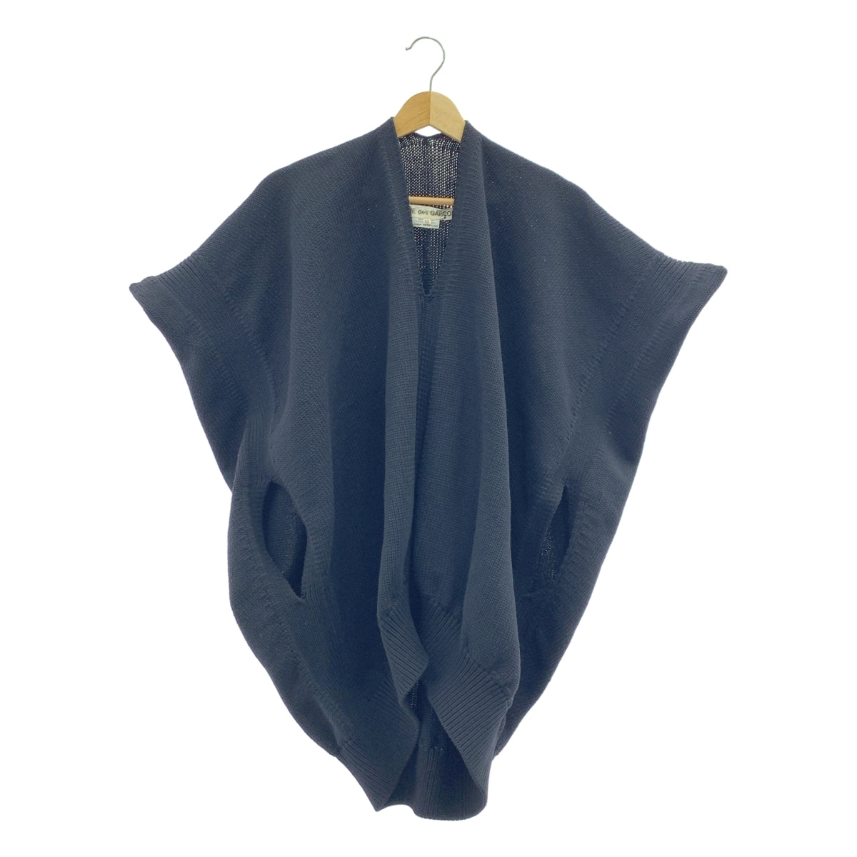 【美品】  COMME des GARCONS / コムデギャルソン | 2025SS | ポリエステル Vネック ニットベスト | XS | ブラック | レディース