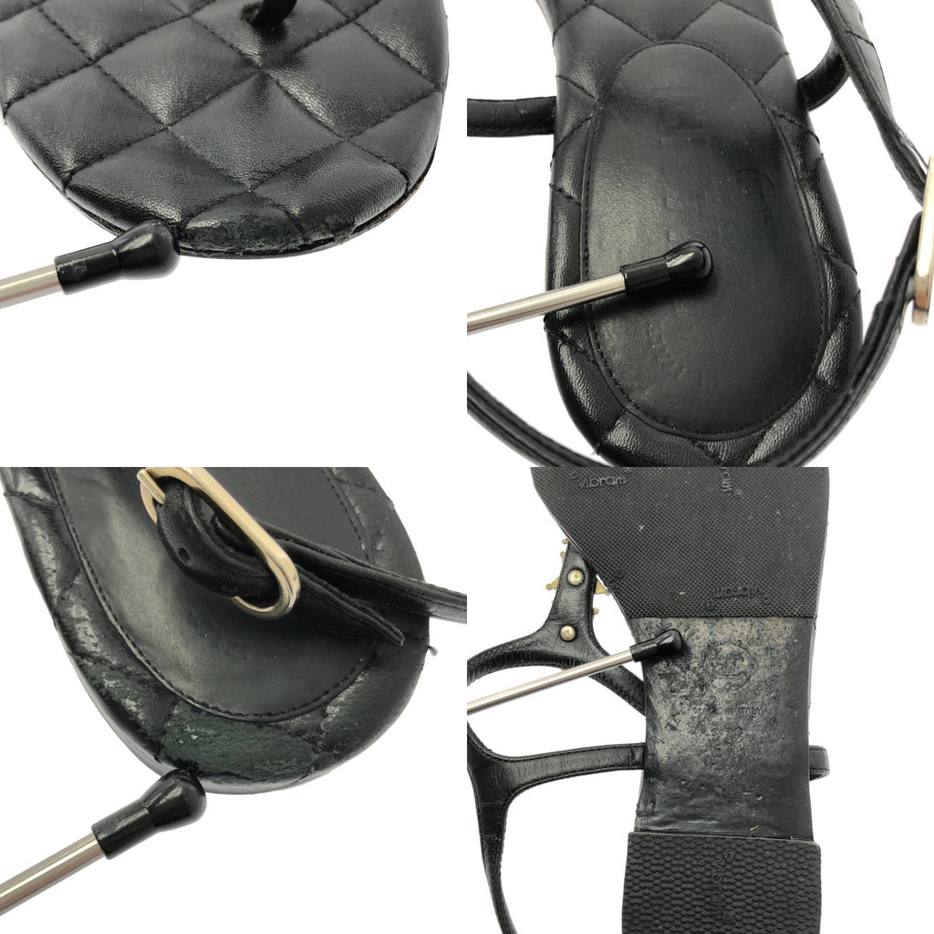 CHANEL / 샤넬 | 파리 달라스 코코마크 퀼팅 플랫 샌들 | 37C |