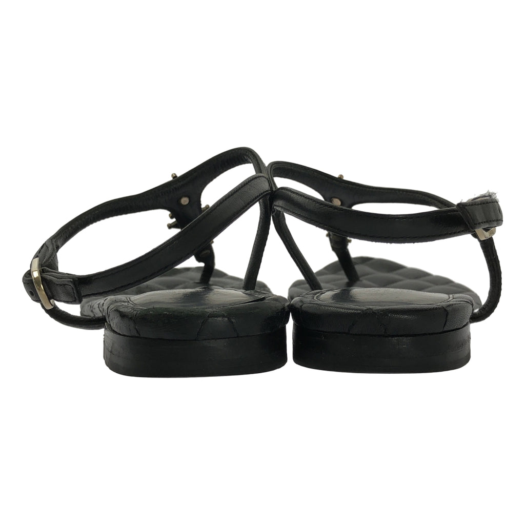 CHANEL / 샤넬 | 파리 달라스 코코마크 퀼팅 플랫 샌들 | 37C |