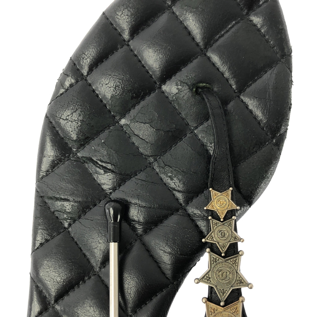 CHANEL / 샤넬 | 파리 달라스 코코마크 퀼팅 플랫 샌들 | 37C |