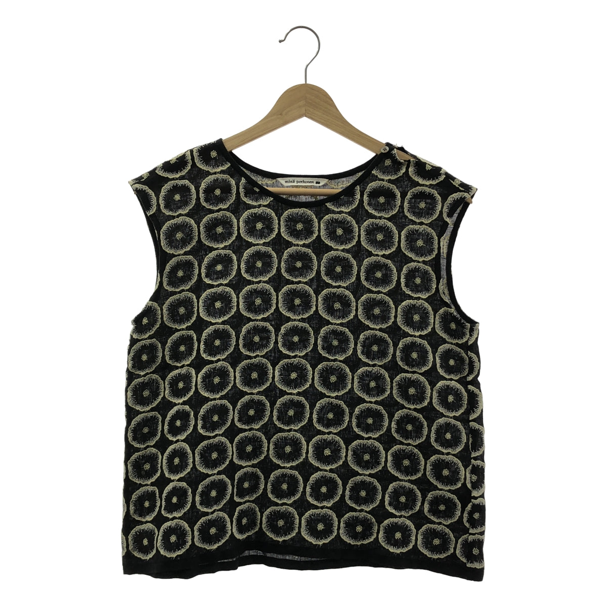 mina perhonen / 미나펠호넨 | jelly flower 린넨 엠브로이드리 탑스 | 40 |