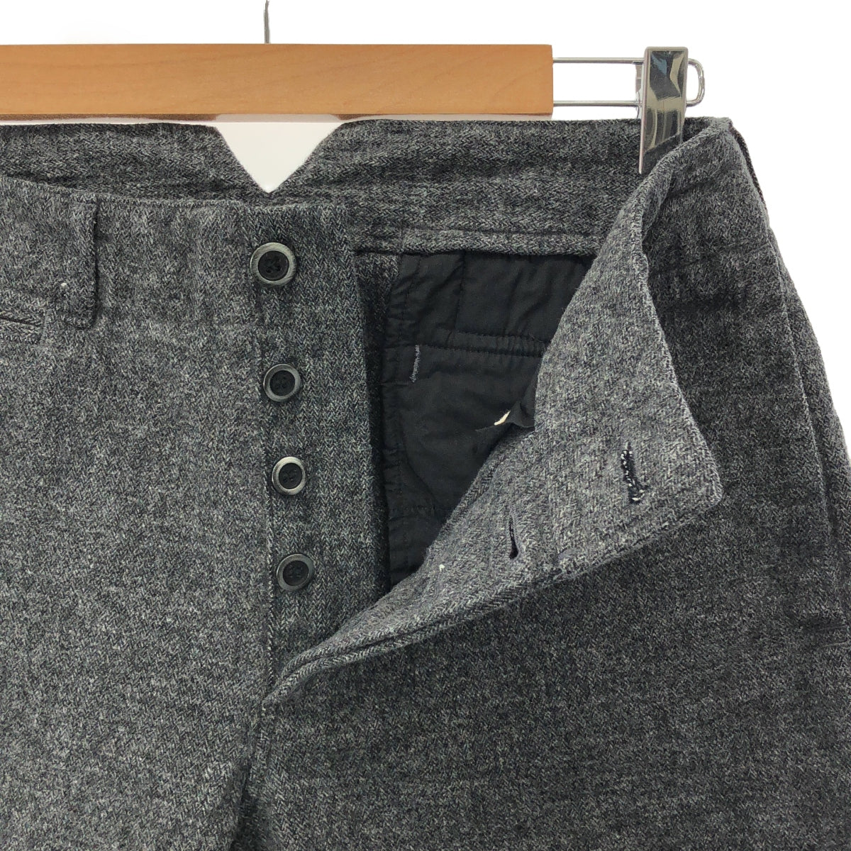 OUTIL | PANTALON ARLES Cotton Herringbone Cinch Back Work Pants | Size 28 | Grey | Men's