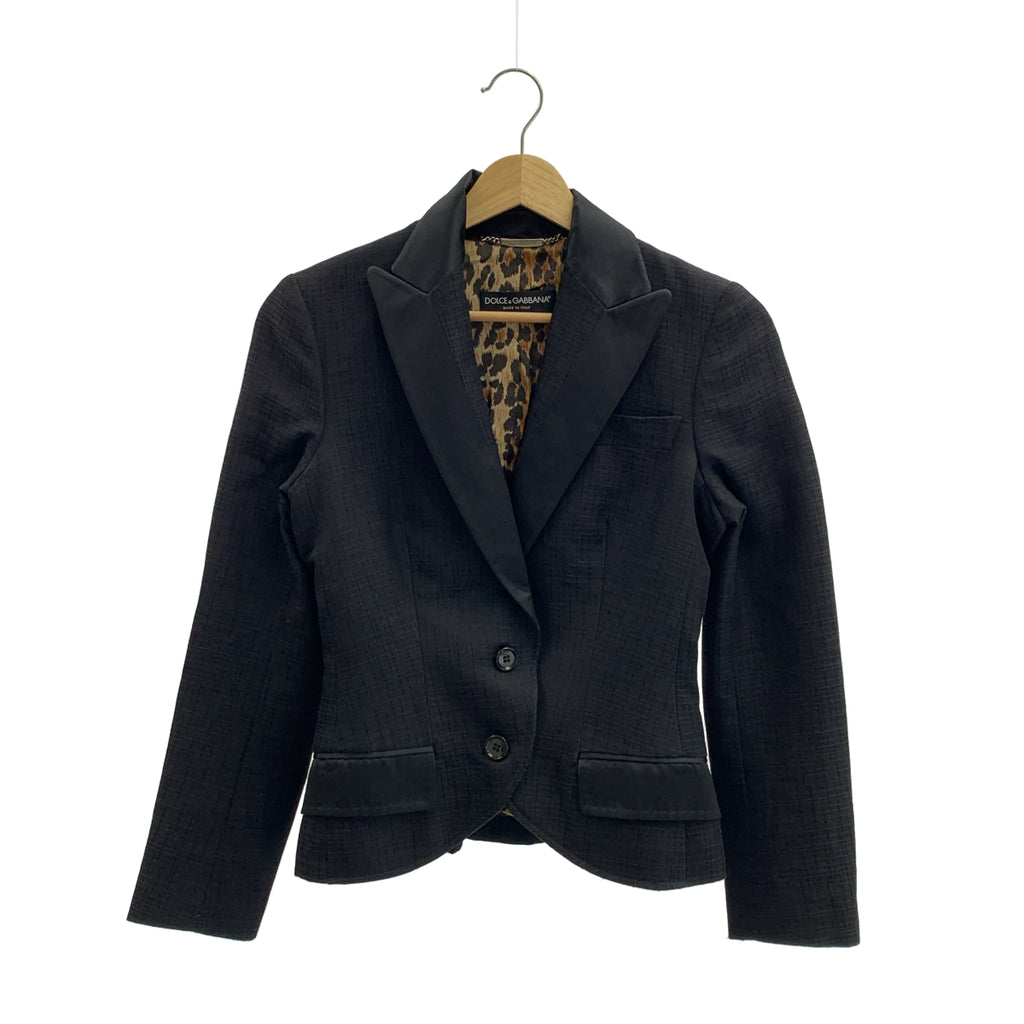 DOLCE＆GABBANA / ドルチェ＆ガッバーナドルガバ | ラペル切替 裏地レオパード柄 テーラードジャケット | 36 | レディース