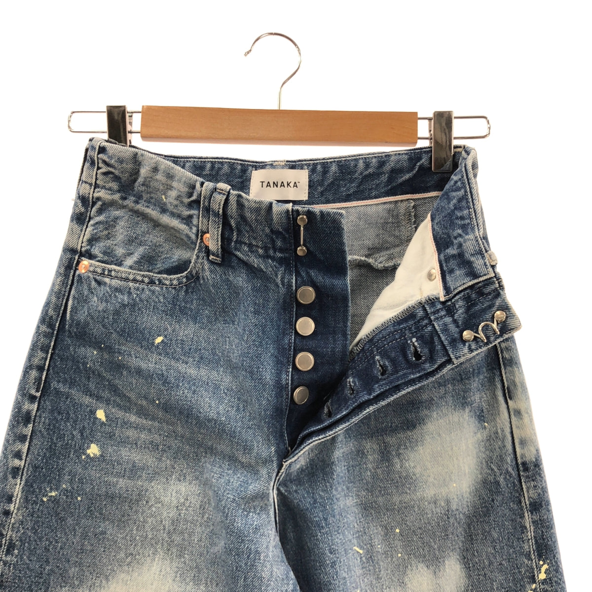 TANAKA / タナカ | THE JEAN TROUSERS / ペンキ加工 セルビッチ デニムパンツ | 25 | インディゴ | レディース
