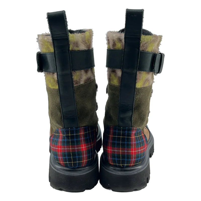 MOSCHINO / モスキーノ | スタッズ 異素材切替 レースアップ ブーツ | 42 | メンズ