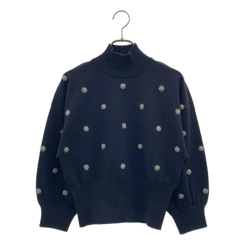 Sportmax / スポーツマックス | ドット 刺しゅう ハイネック ニット | S | レディース