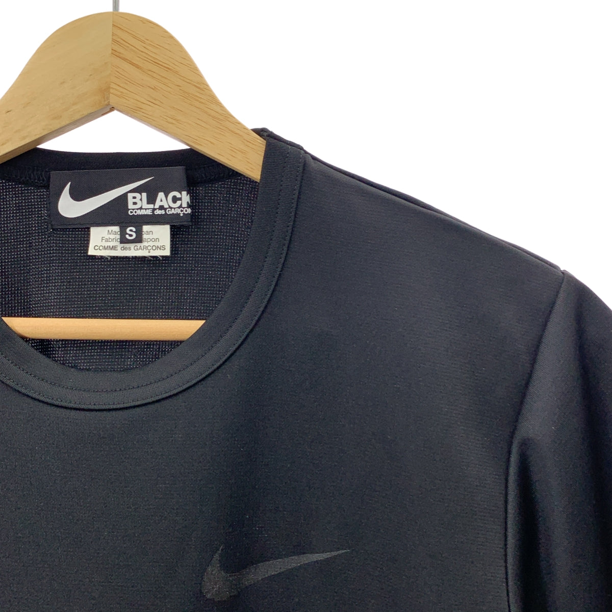 【미품】 BLACK COMME des GARCONS / 블랙 콤 데 갤슨 | 2020SS | × NIKE 나이키 / 로고 프린트 폴리 에스테르 S 저지 T 셔츠 | S | 블랙 | 여성