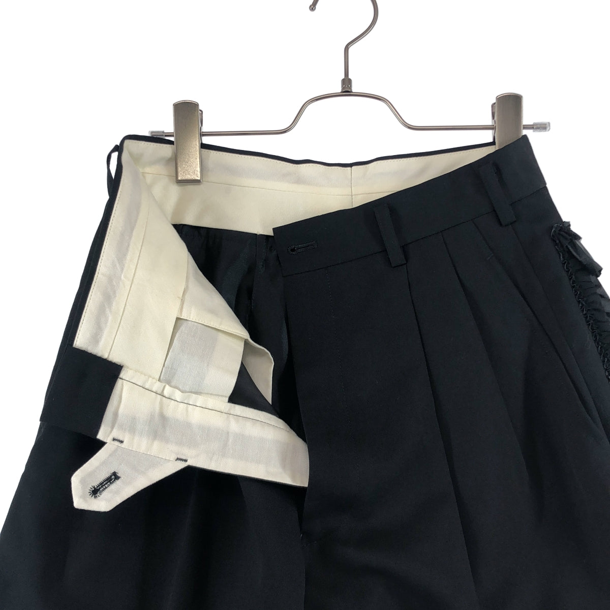 COMME des GARCONS / コムデギャルソン | 2008AW | 異素材 切替 フリル装飾 2タック ショートパンツ ショーツ | SS | レディース