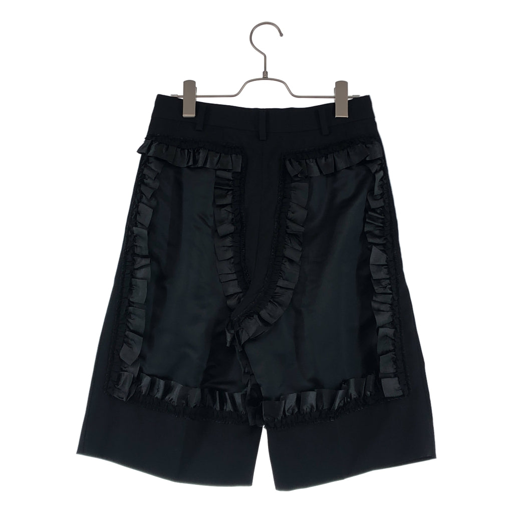 COMME des GARCONS / コムデギャルソン | 2008AW | 異素材 切替 フリル装飾 2タック ショートパンツ ショーツ | SS | レディース