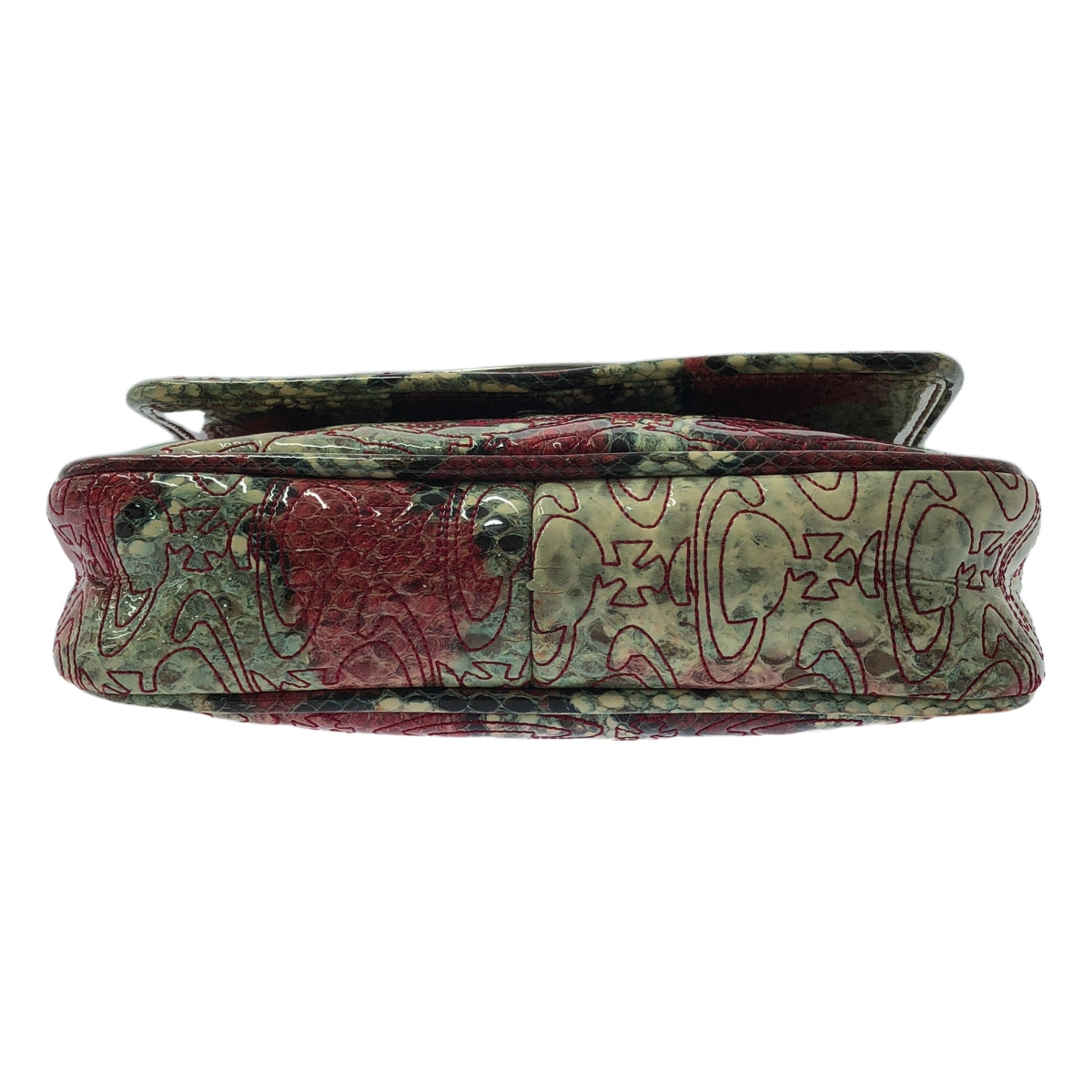 Vivienne Westwood / 비비안 웨스트우드 | 오브 특허 가죽 파이썬 무늬 숄더백 | 베이지 / 그린 / 레드 | 여성