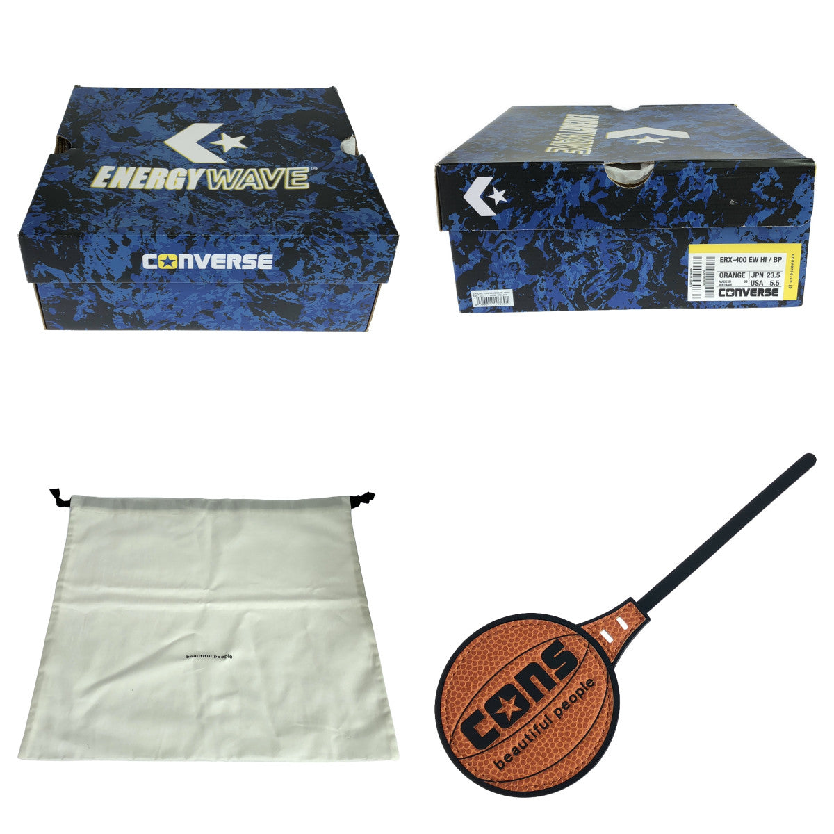 【미품】 beautiful people / 뷰티풀 피플 | × CONVERSE CONS ERX-400 EW HI 34201391 하이 컷 스니커 | 23.5 | 오렌지 브라운/블랙 | 여성