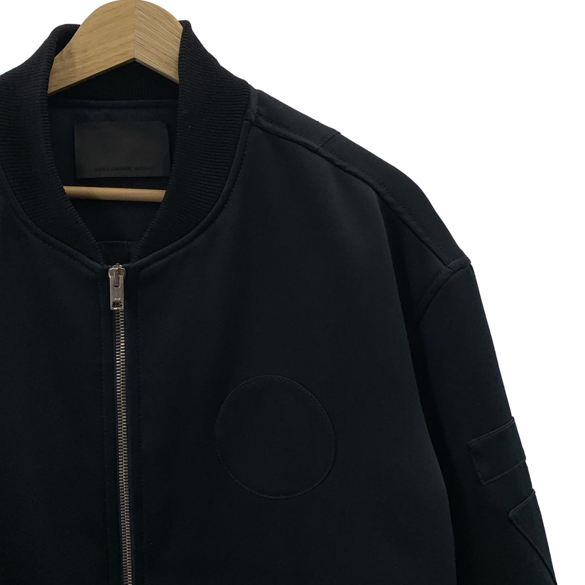 ALEXANDER WANG / アレキサンダーワン | パッチ ジップアップ ブルゾン ジャケット | 46 | ブラック | メンズ