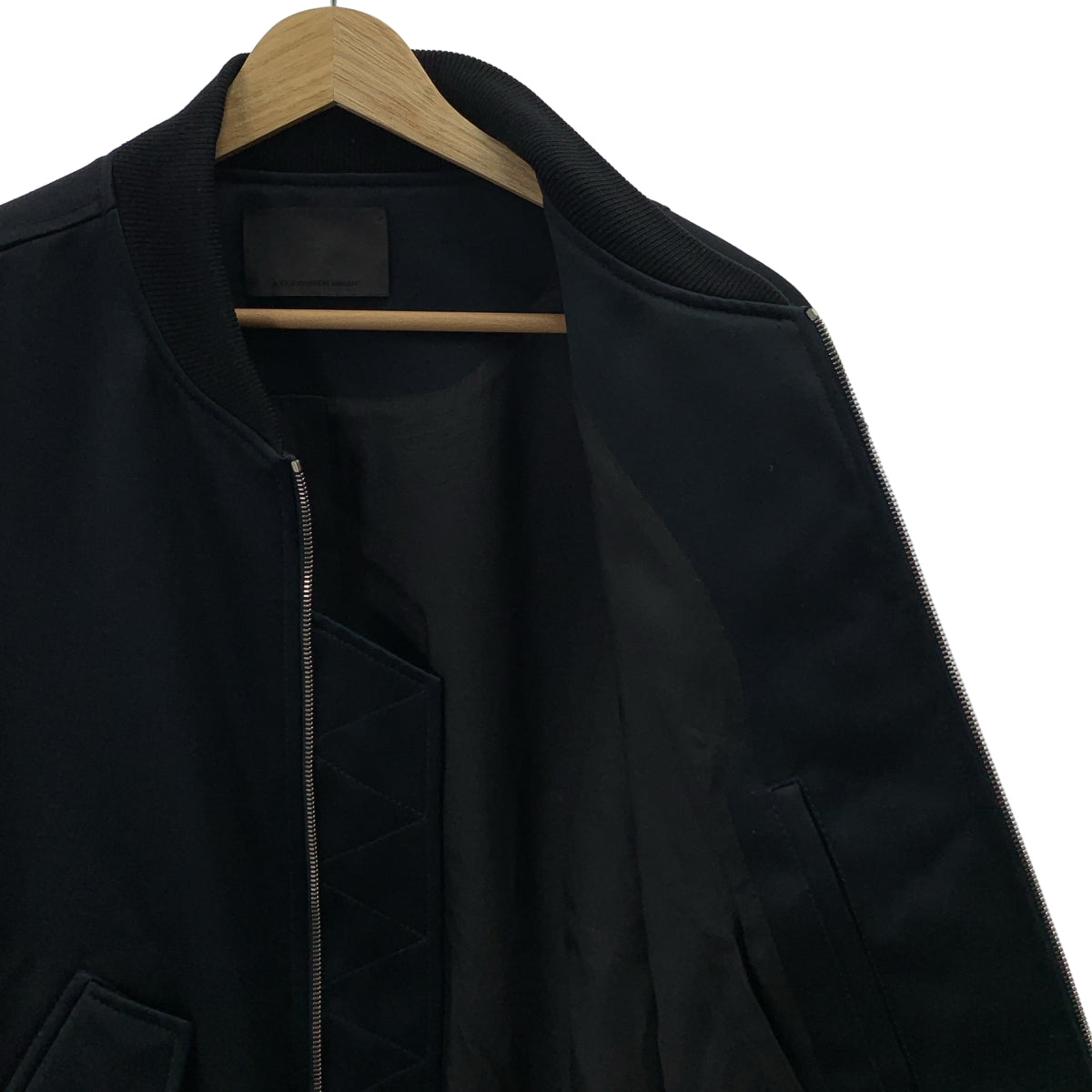 ALEXANDER WANG / アレキサンダーワン | パッチ ジップアップ ブルゾン ジャケット | 46 | ブラック | メンズ