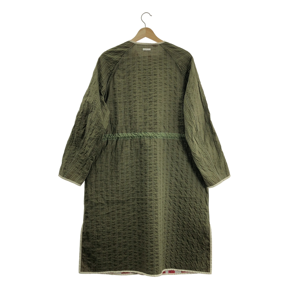 TELMA / テルマ | プリント リバーシブル ノーカラー コート | 36 | レッド/ライトグレー | レディース