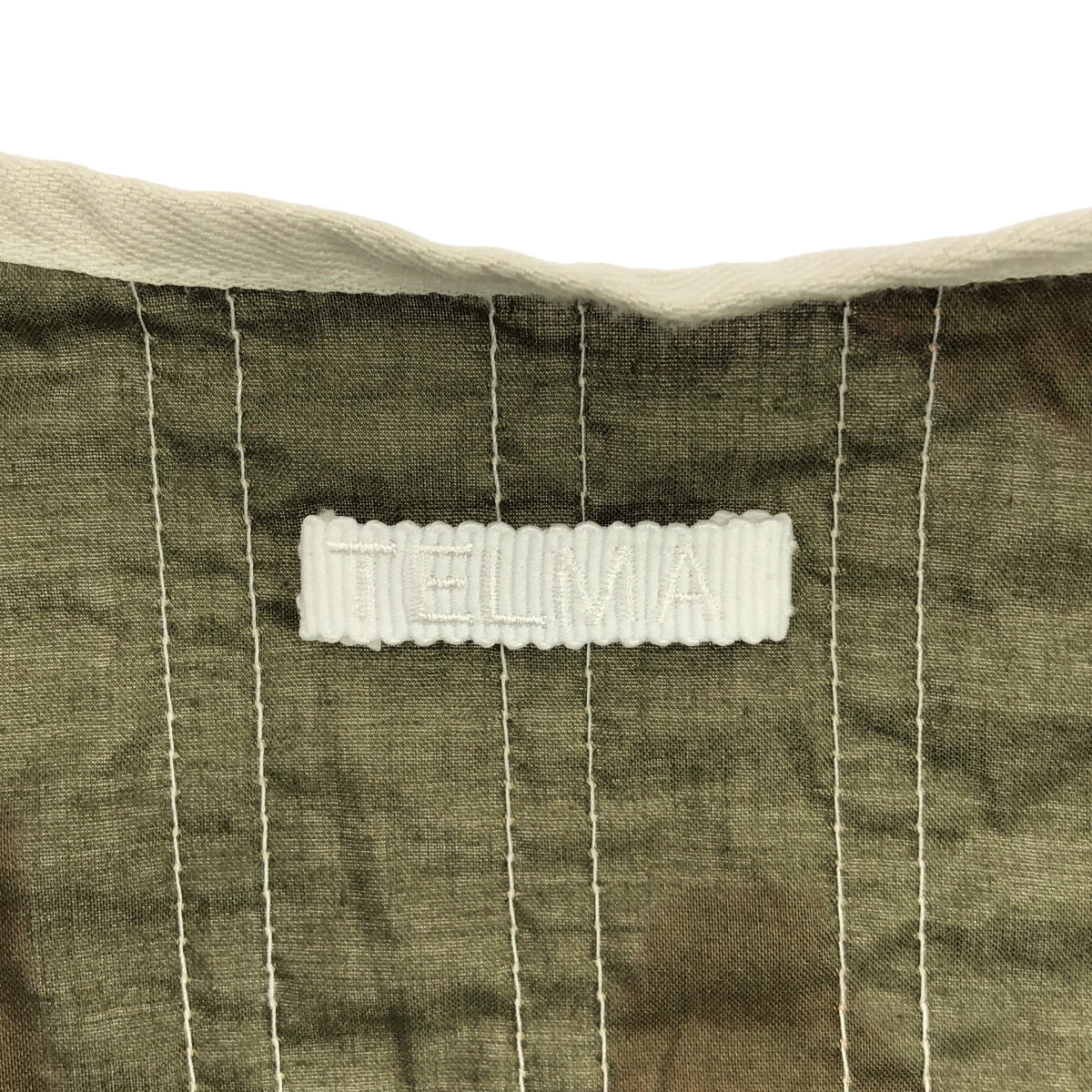 TELMA / テルマ | プリント リバーシブル ノーカラー コート | 36 | レッド/ライトグレー | レディース